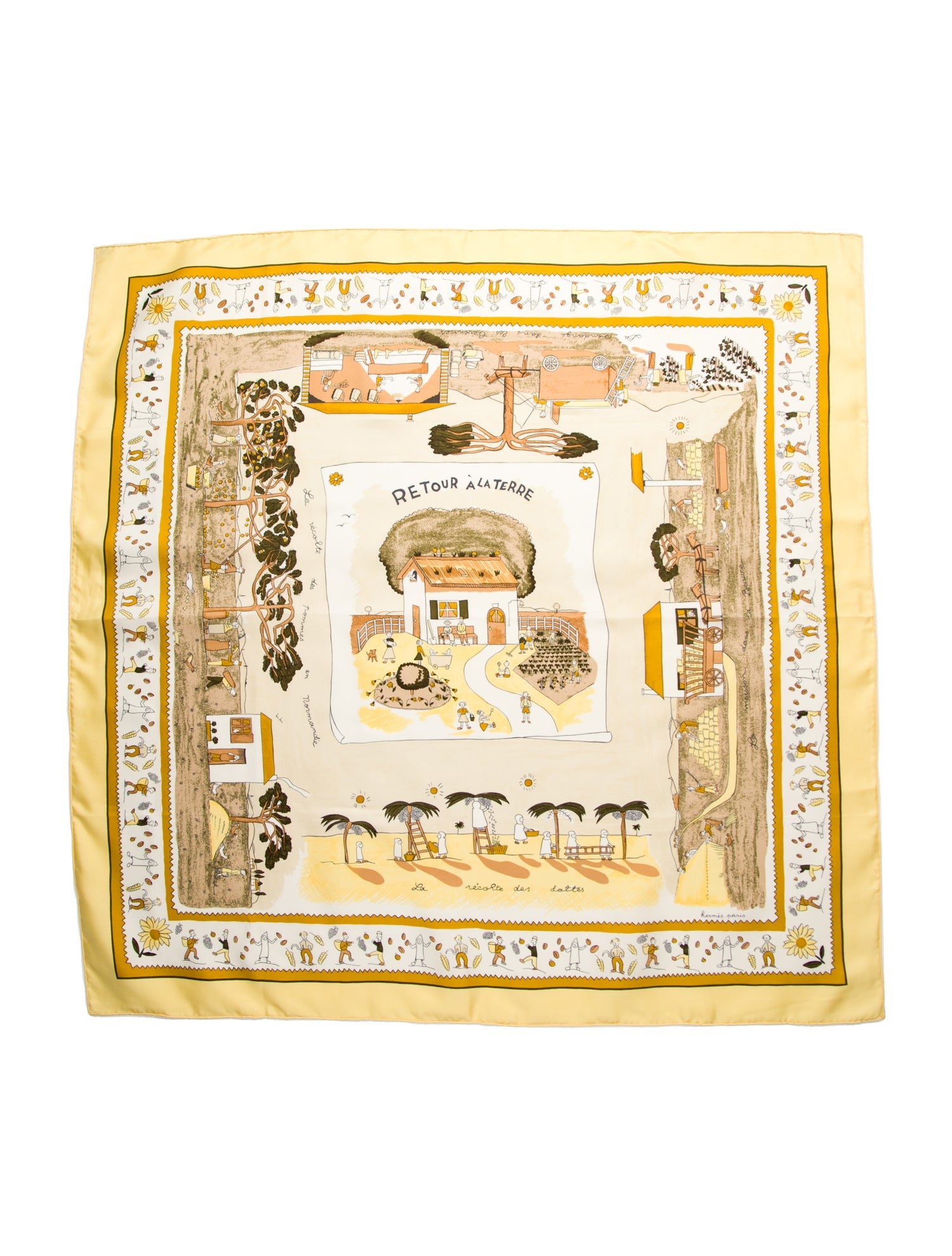 Hermès Retour A La Terre Silk Scarf