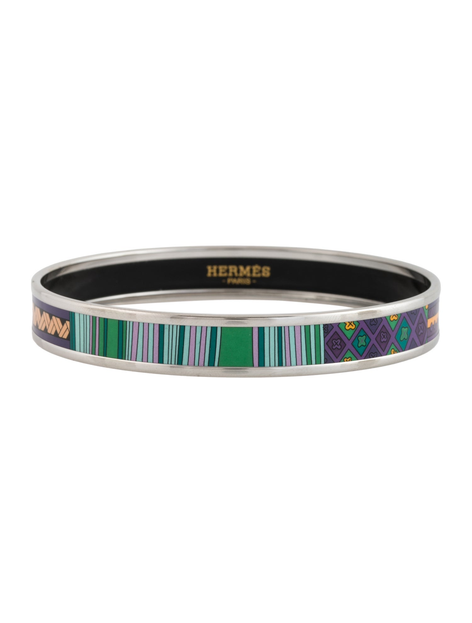 Hermès Narrow Enamel Bangle Bracelet