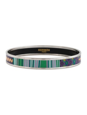 Hermès Narrow Enamel Bangle Bracelet