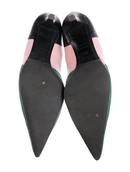 Hermès Leather Colorblock Pattern Slingback Pumps