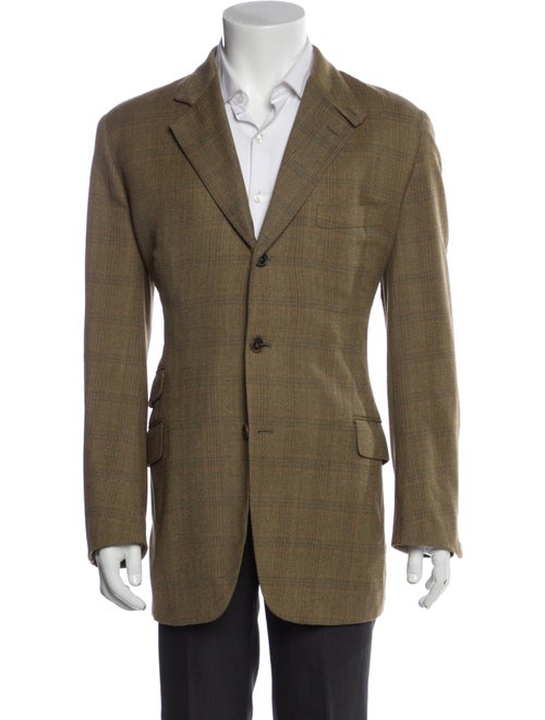 Hermès Wool Plaid Print Blazer