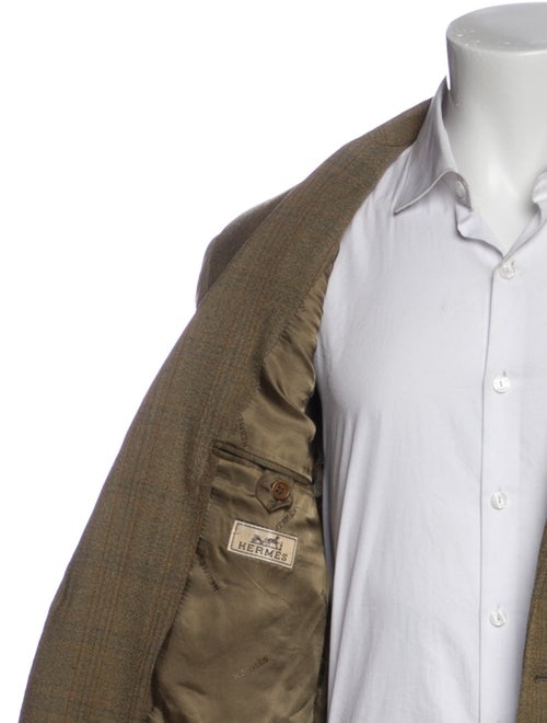 Hermès Wool Plaid Print Blazer