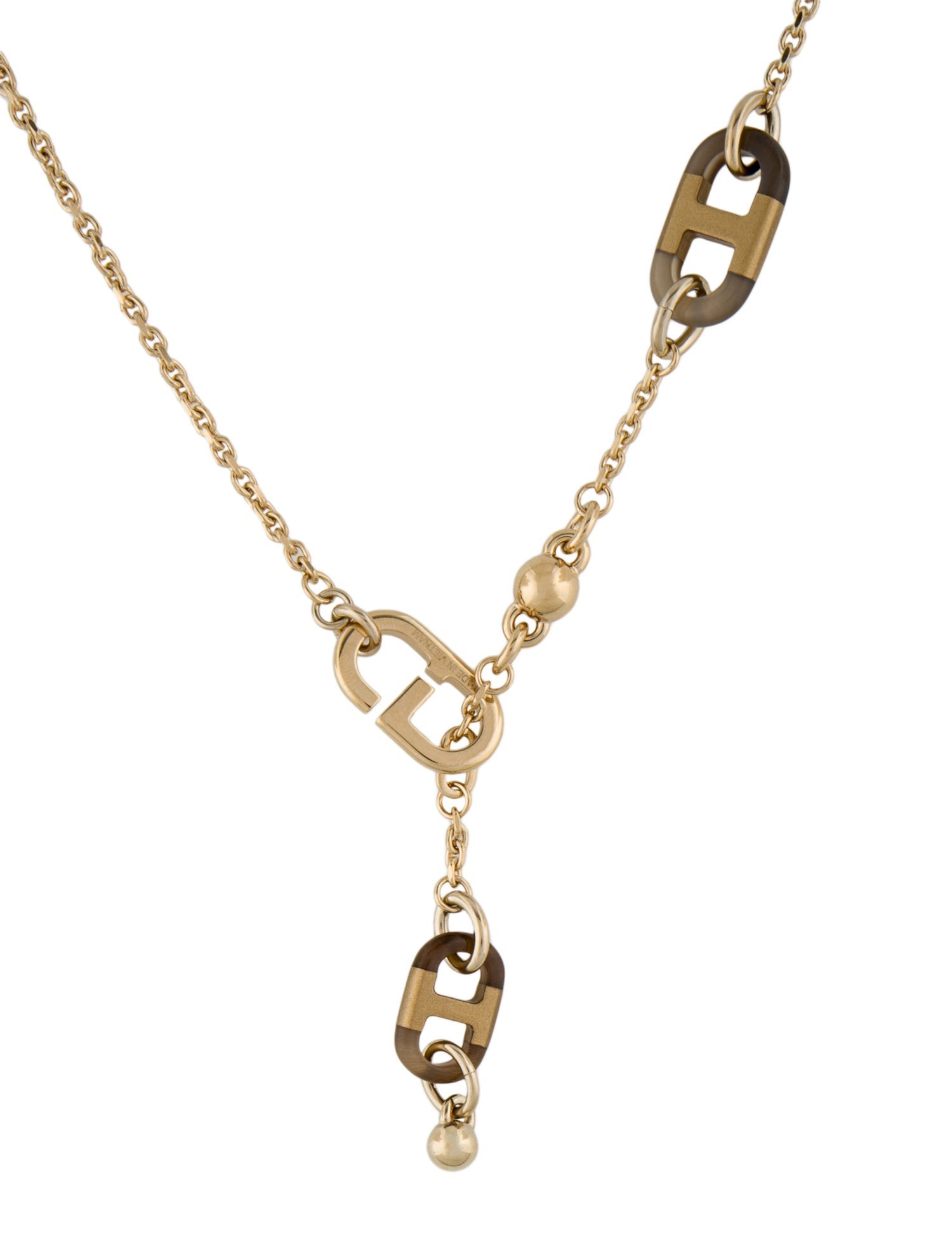 Hermès Horn & Lacquer Sur Mer Lariat Necklace