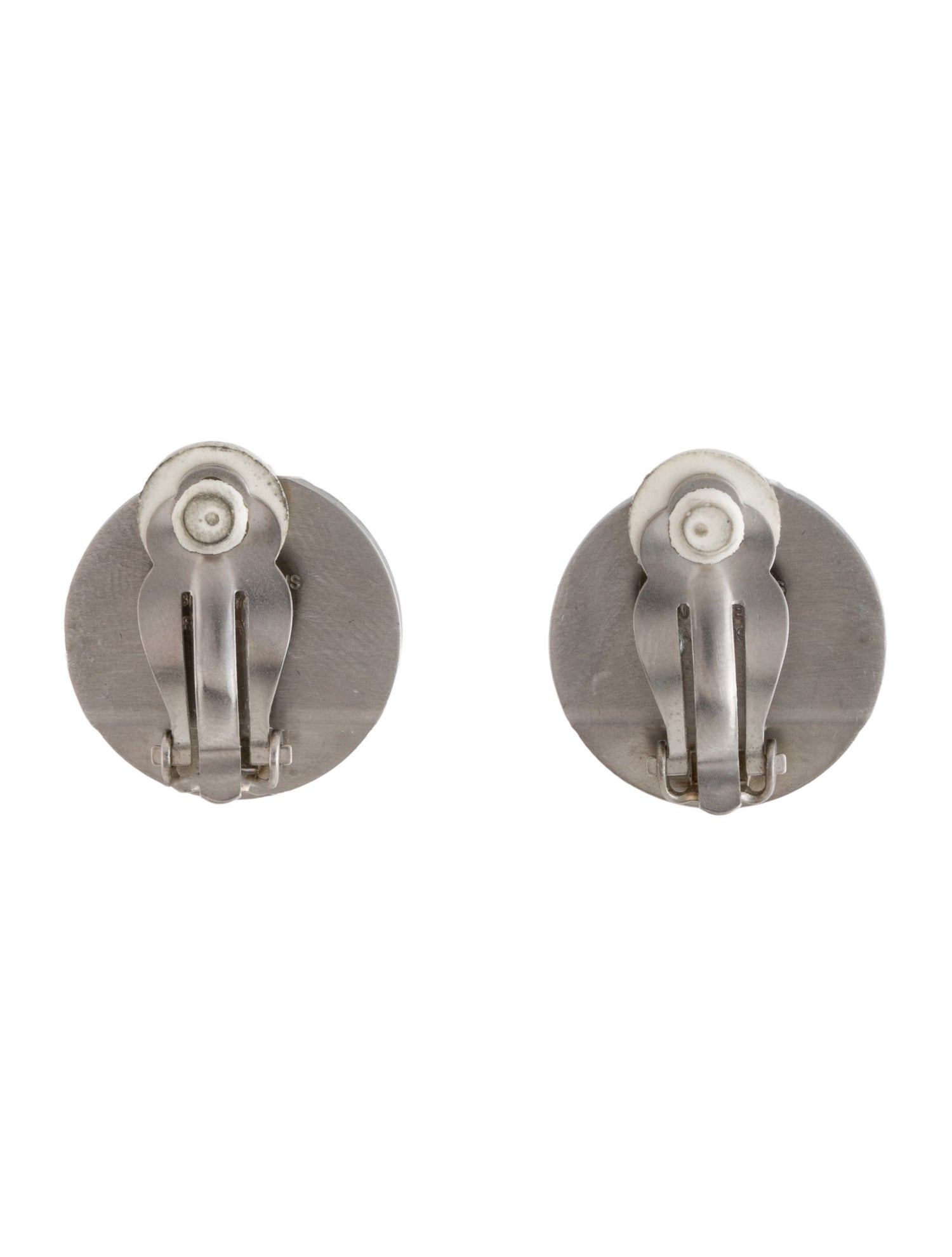 Hermès Mother Of Pearl Clou de Selle Clip-On Earrings