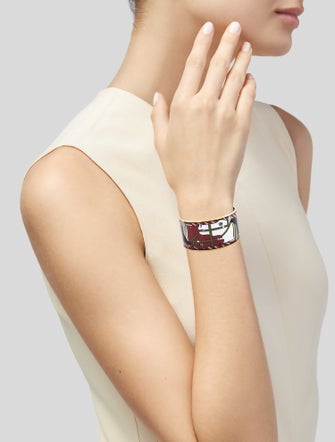 Hermès Extra Wide Enamel Bangle Bracelet