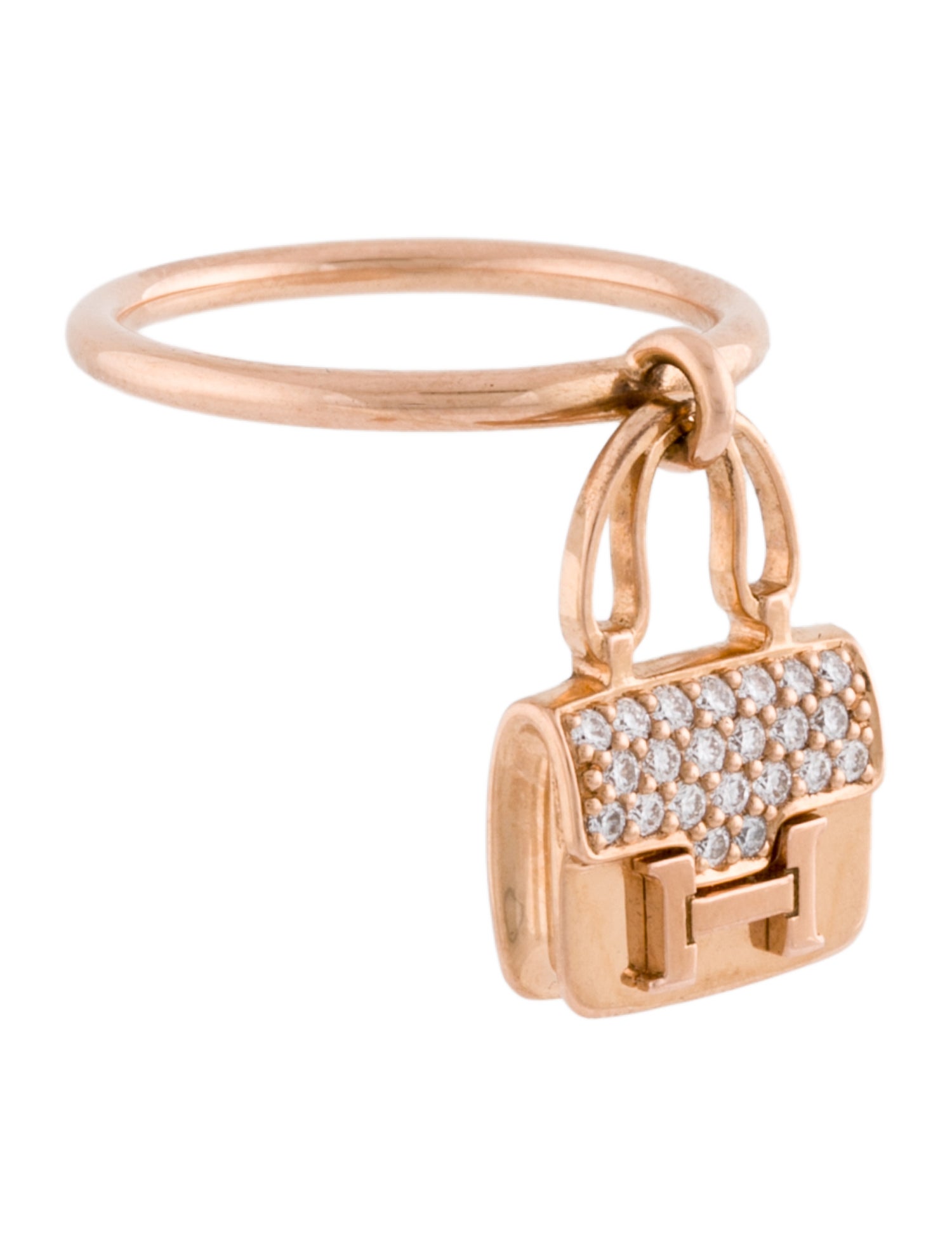 Hermès 18K Diamond Amulettes Kelly Ring