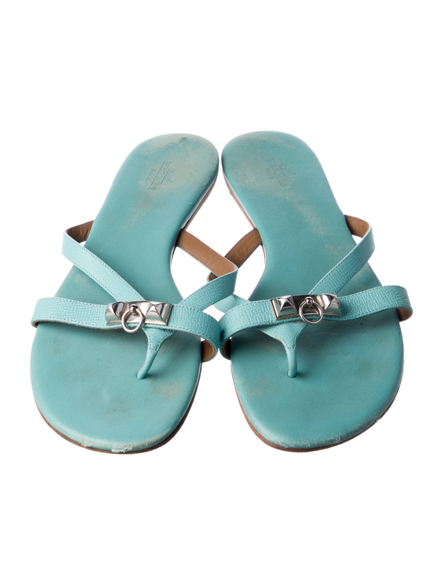 Hermès Corfou Leather Slides