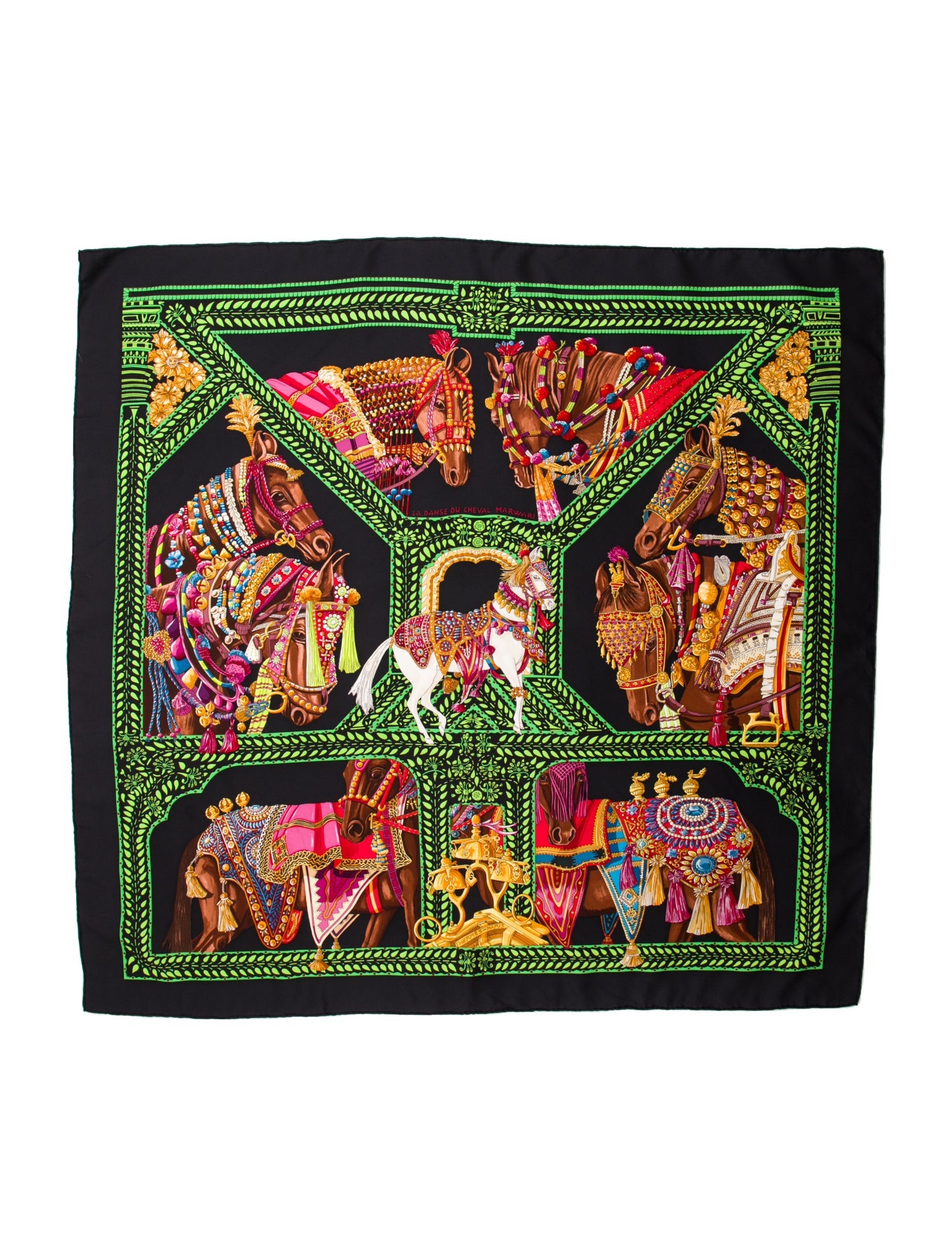 Hermès La Danse du Cheval Marwari Silk Scarf