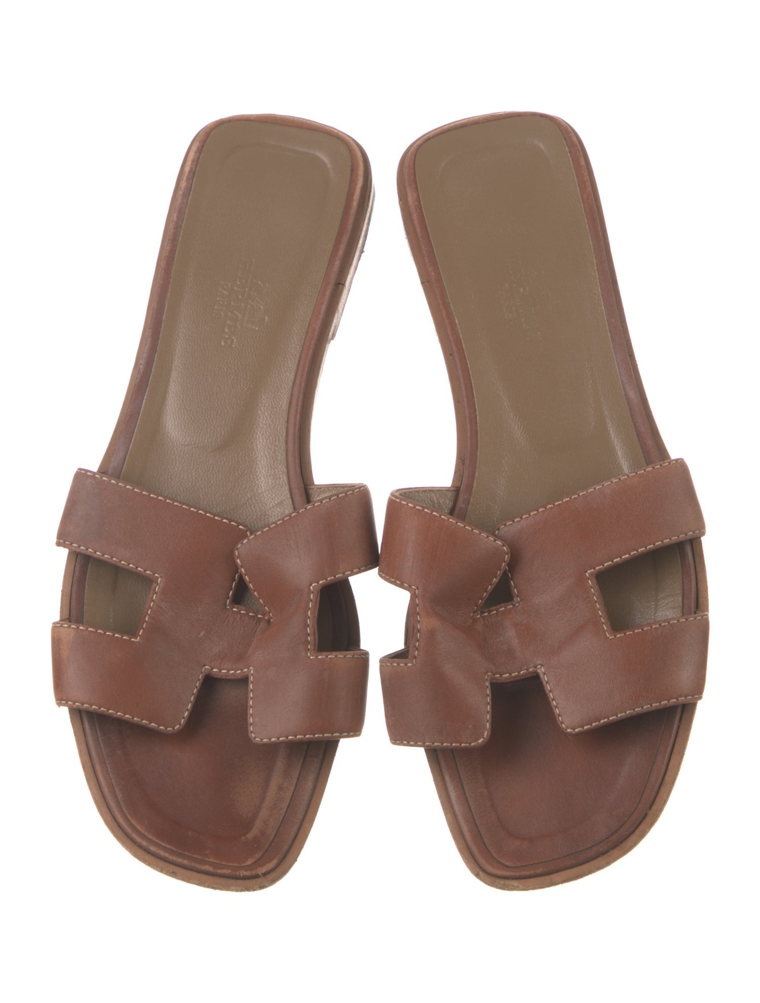 Hermès Oran Leather Slides