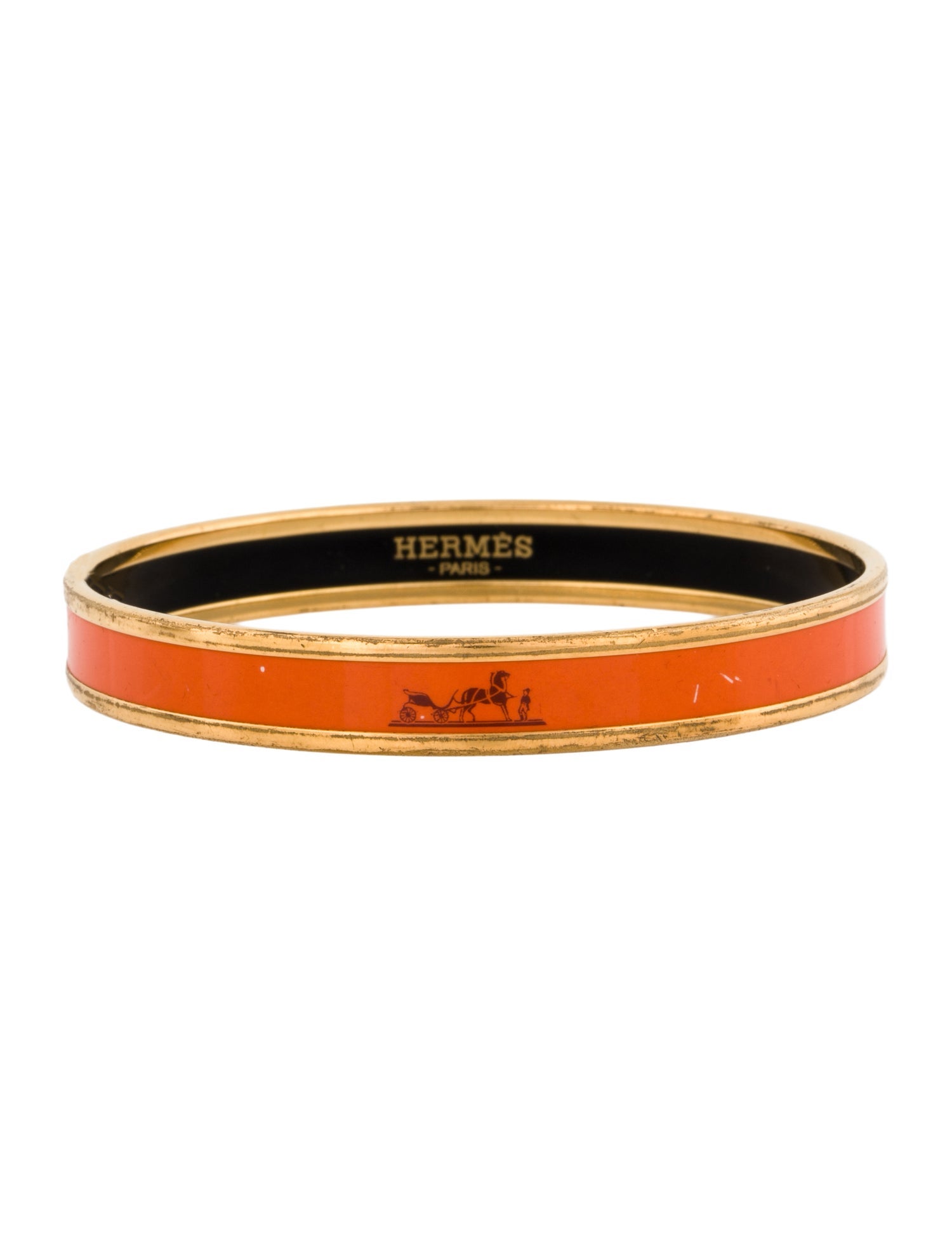 Hermès Enamel Extra Narrow Bangle Bracelet