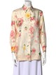 Hermès Silk Floral Print Button-Up Top
