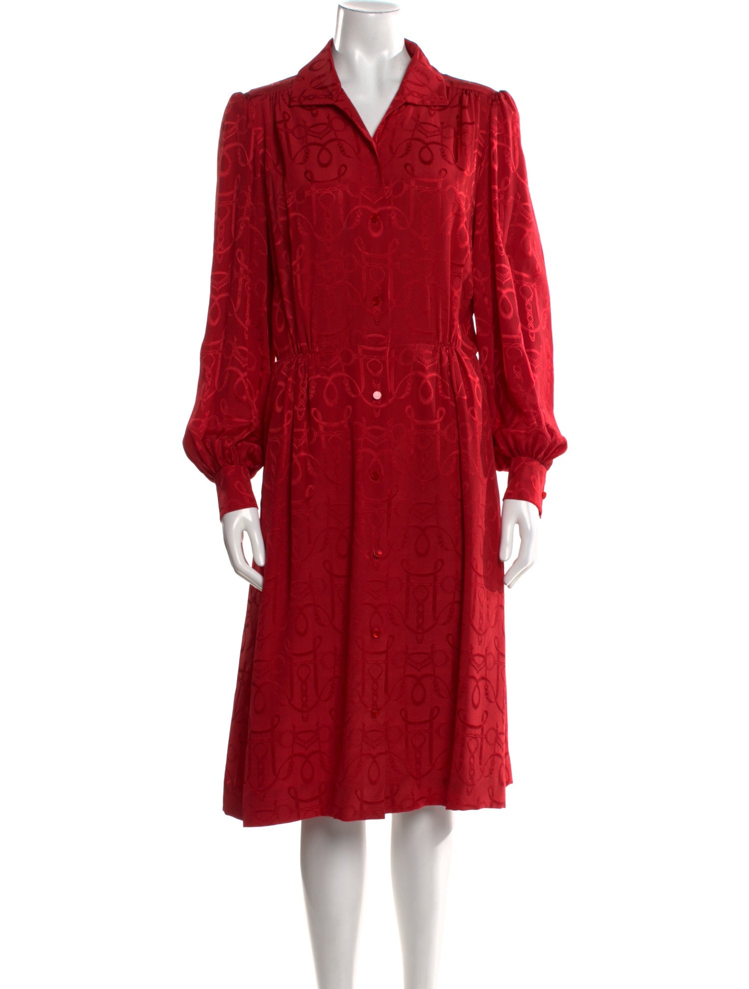 Hermès 1980's Midi Length Dress