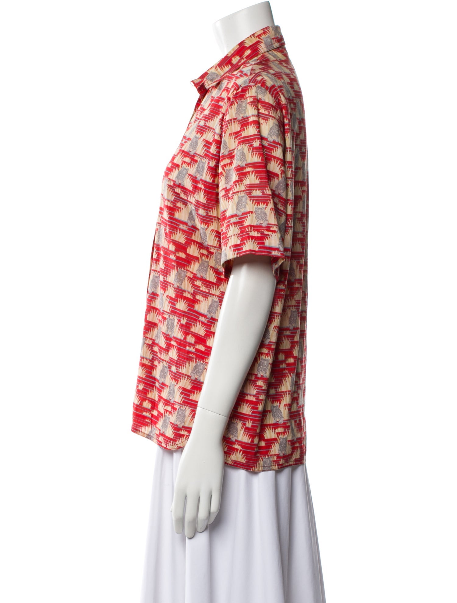 Hermès Vintage Printed Button-Up Top