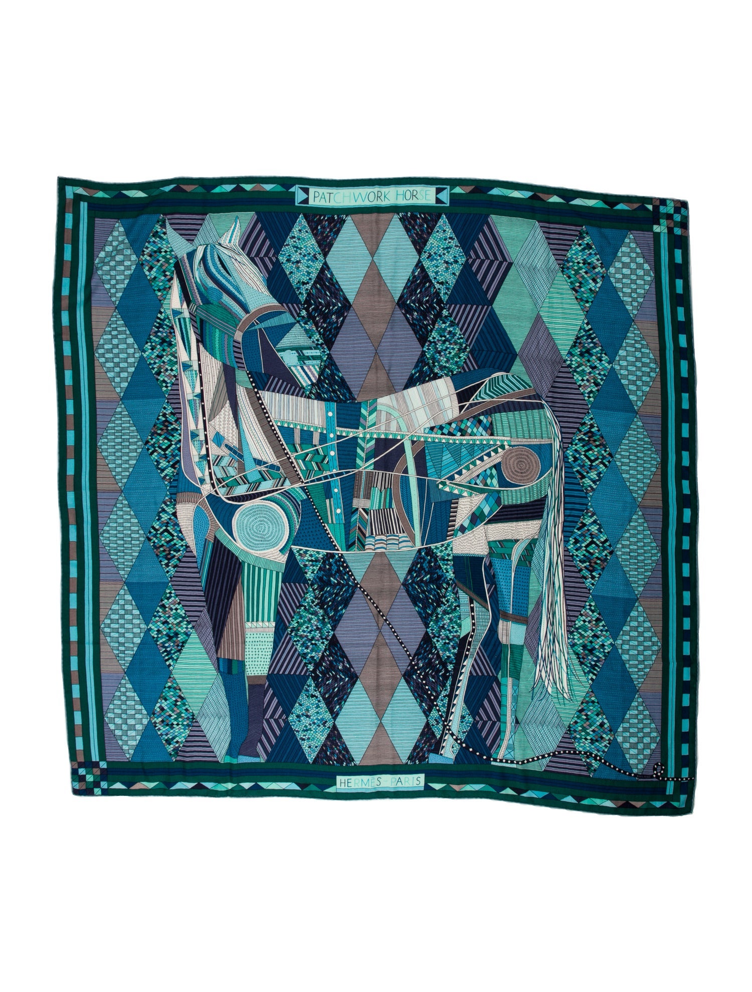 Hermès Patchwork Horse Cashmere Shawl