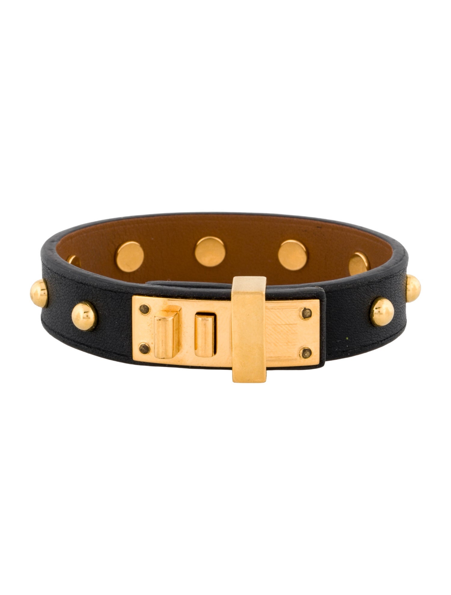 Hermès Leather Mini Dog Clous Rounds Wrap Bracelet