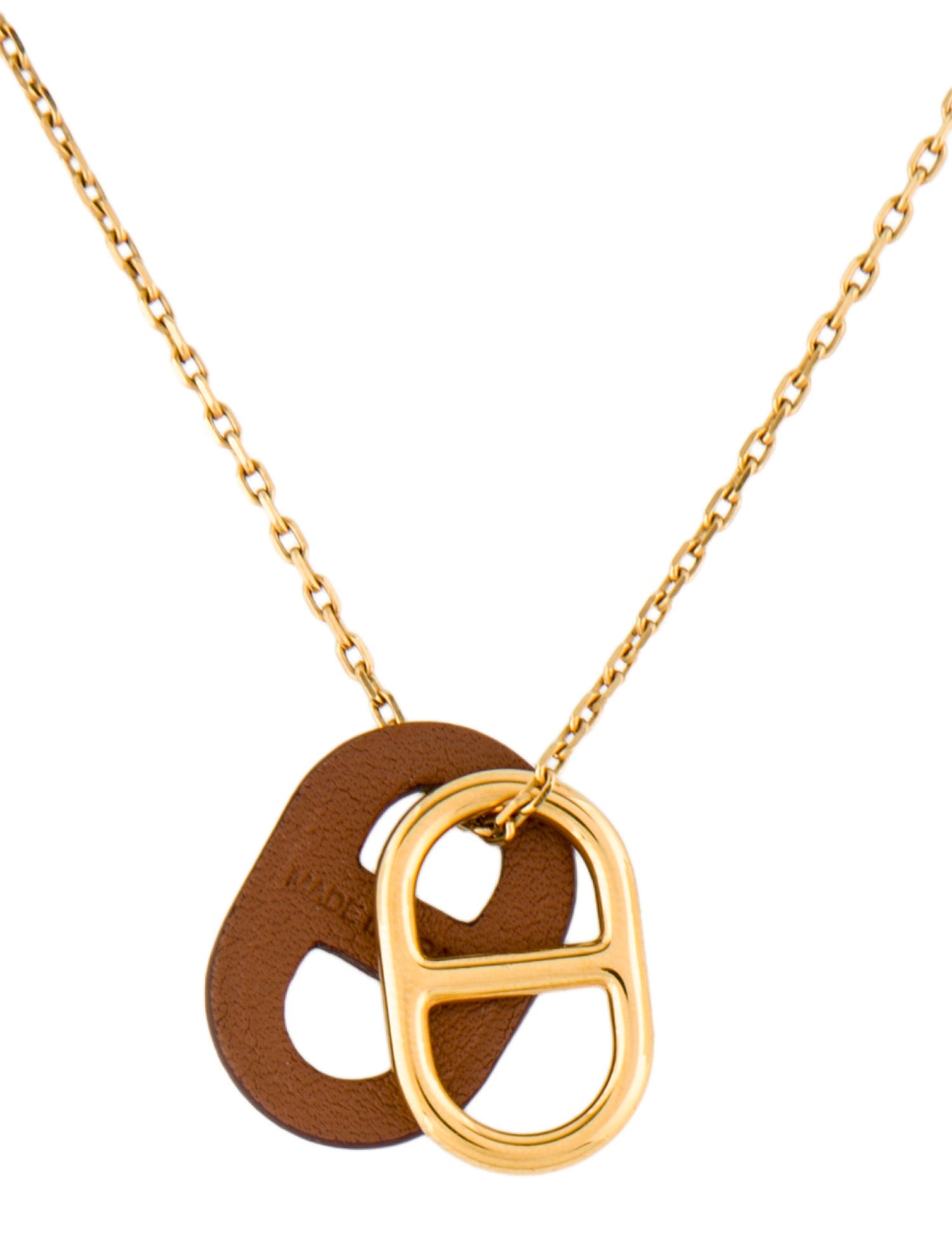 Hermès Leather O'Maillon Pendant Necklace