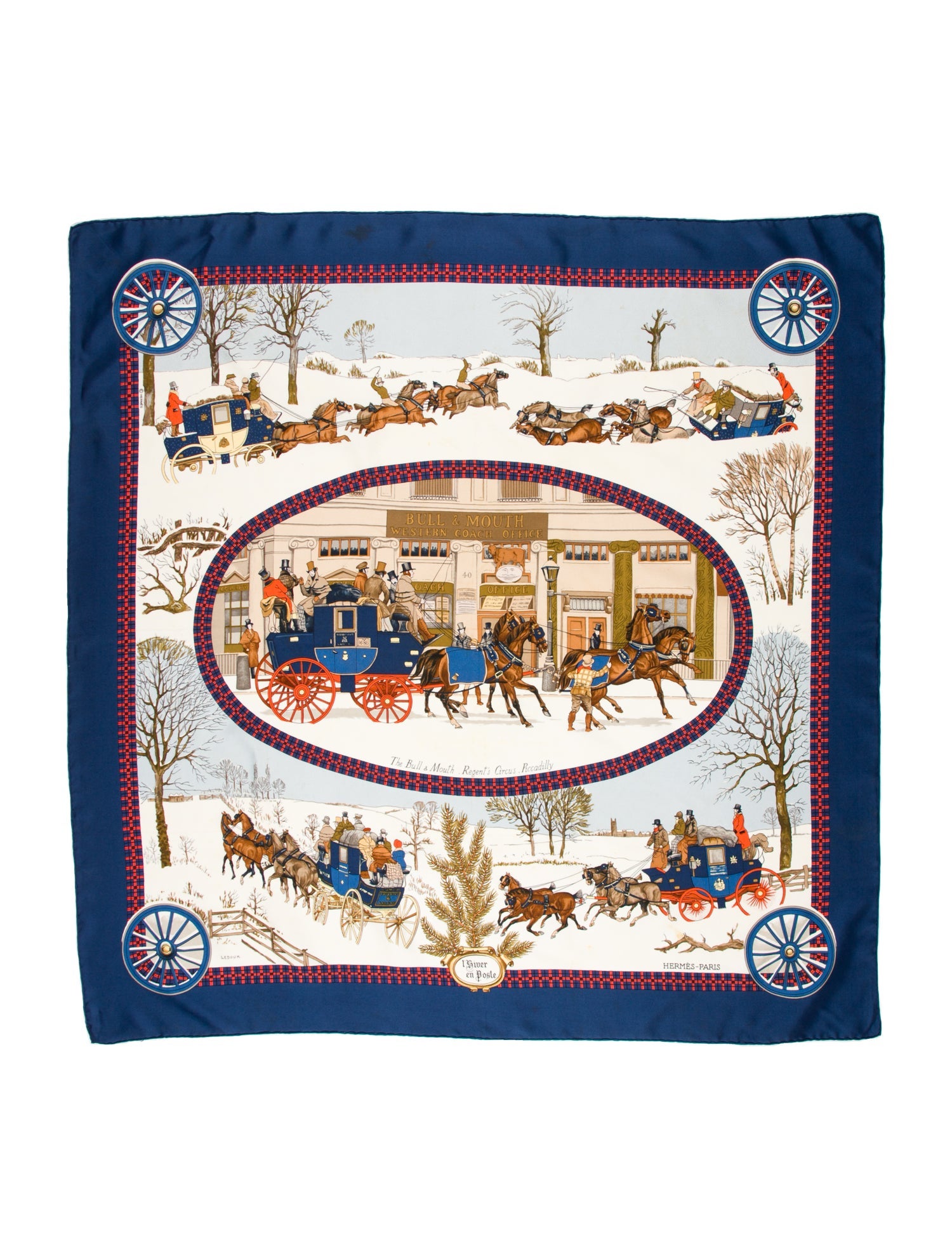 Hermès L'Hiver En Poste Silk Scarf