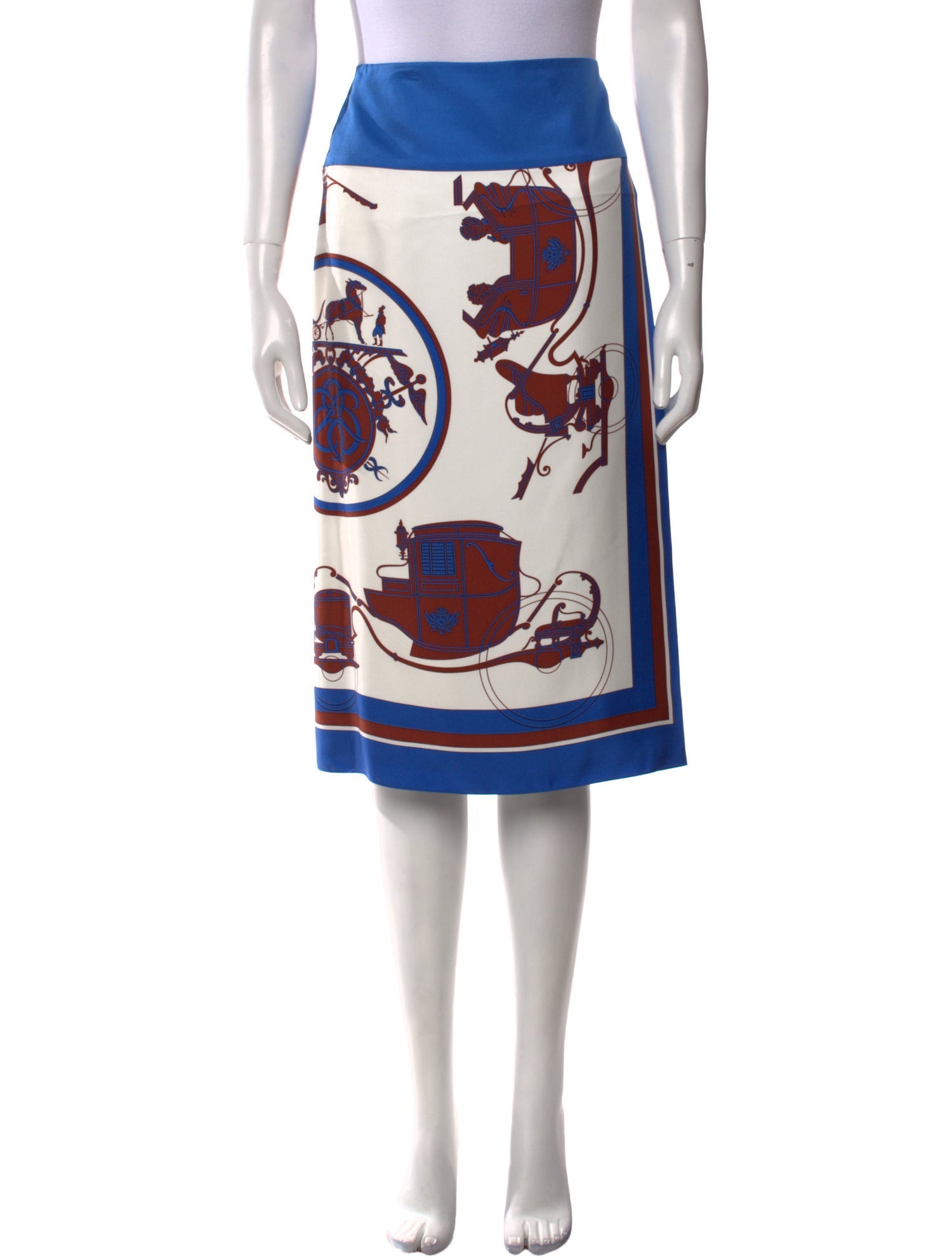 Hermès Silk Knee-Length Skirt