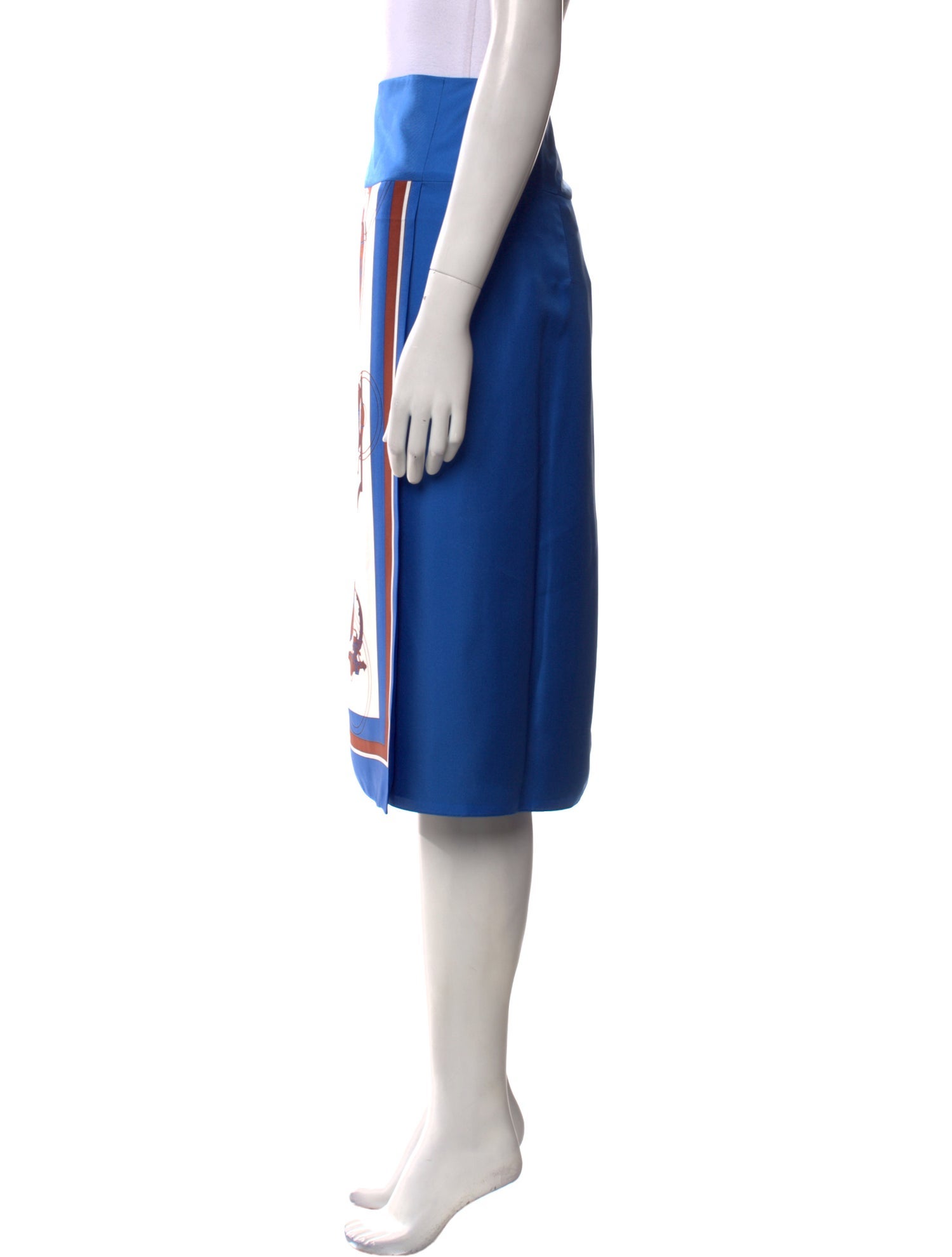Hermès Silk Knee-Length Skirt