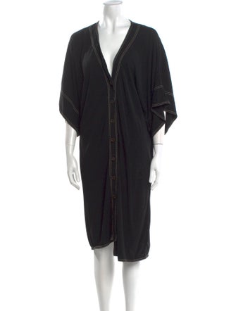 Hermès V-Neck Midi Length Dress