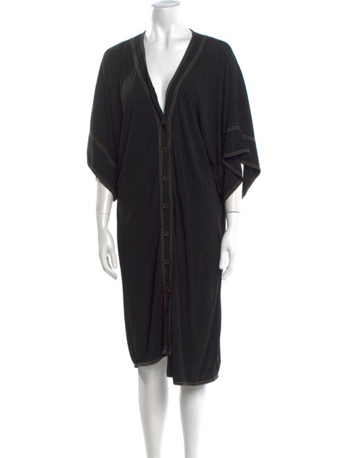 Hermès V-Neck Midi Length Dress