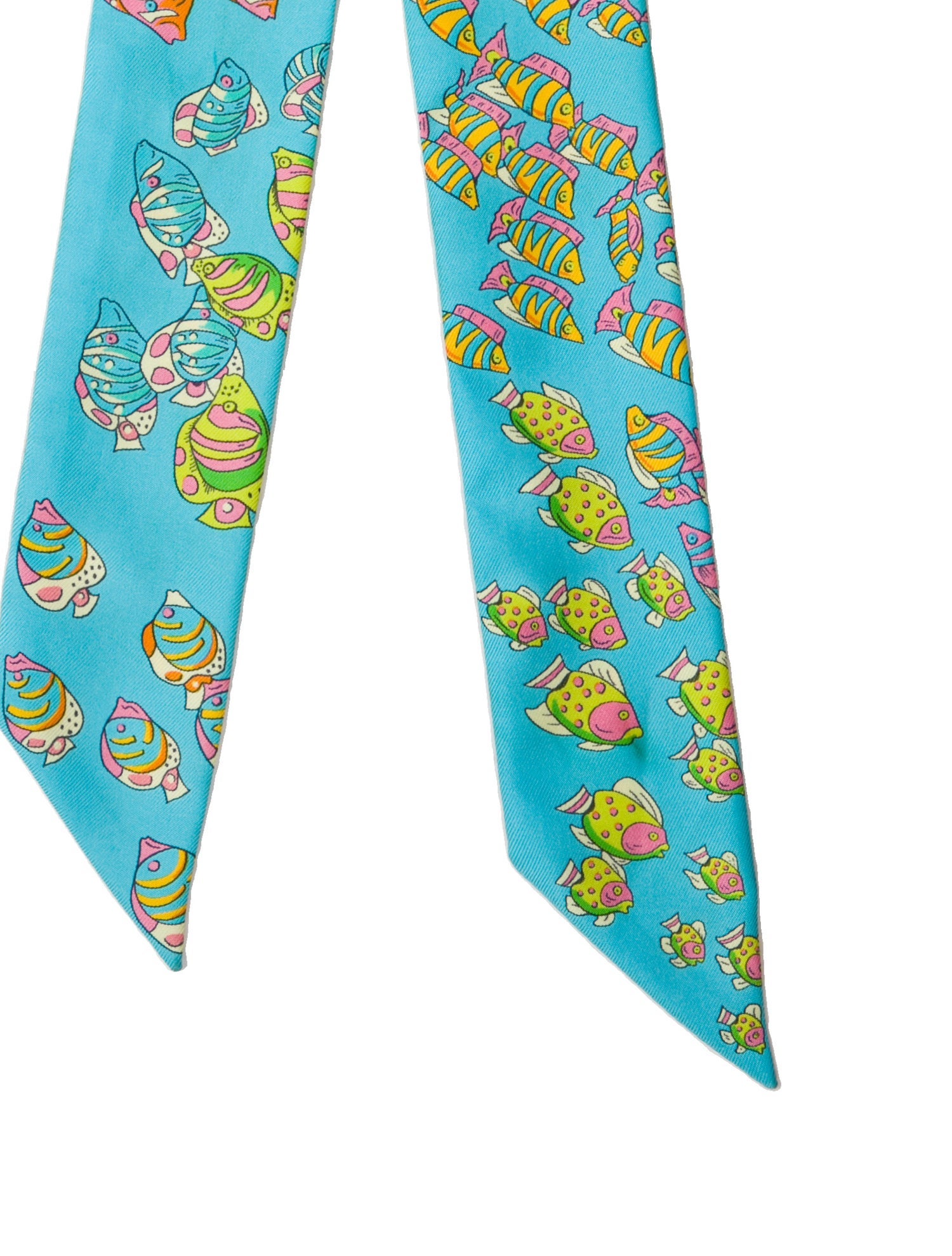 Hermès Rencontre Oceane Silk Twilly Scarf