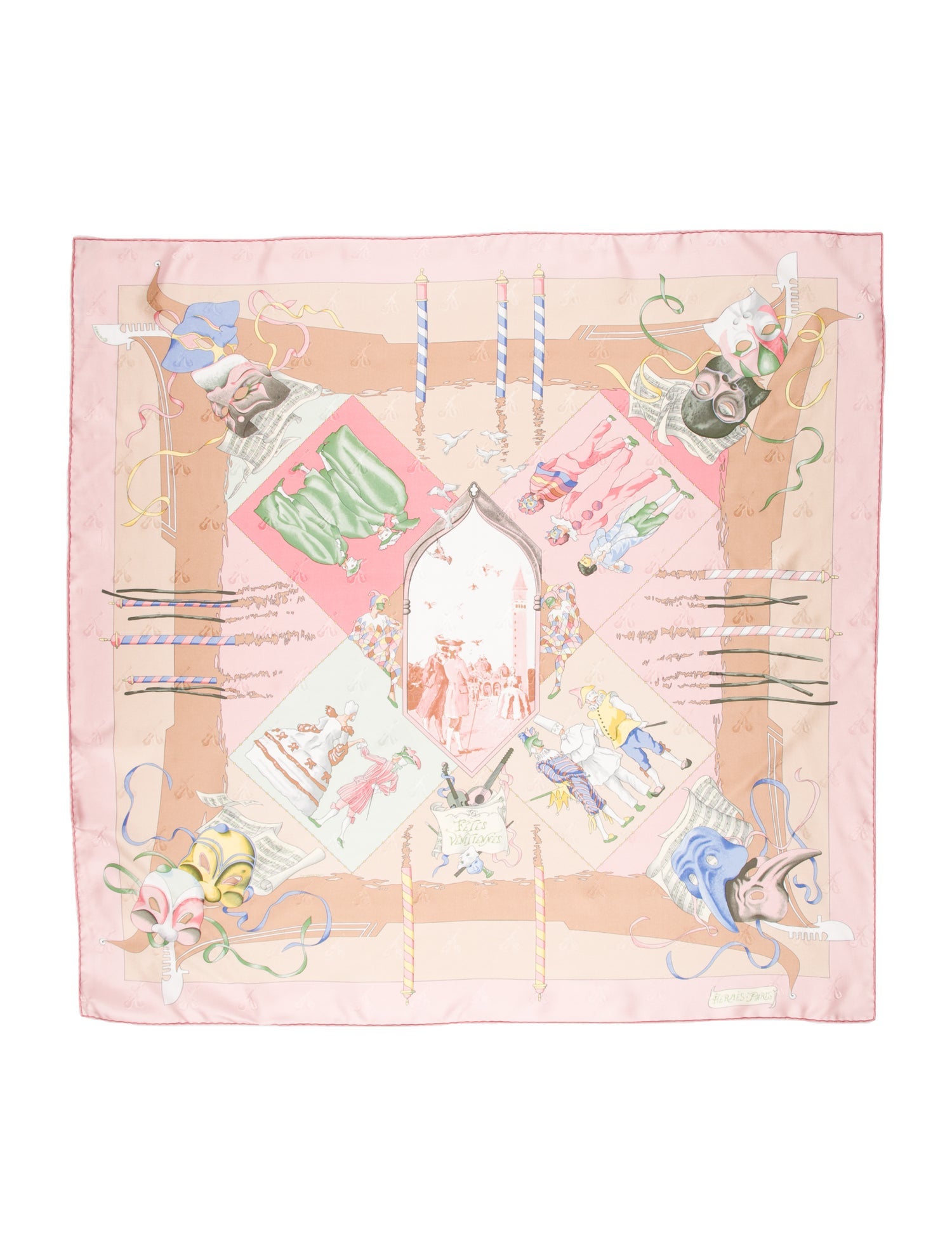 Hermès Fêtes Vénitiennes Jacquard Silk Scarf