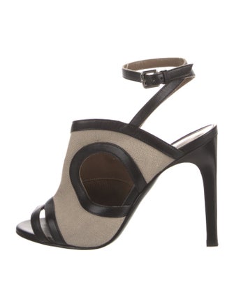 Hermès Canvas Colorblock Pattern Sandals