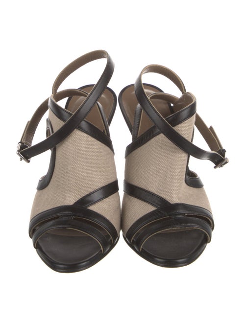 Hermès Canvas Colorblock Pattern Sandals