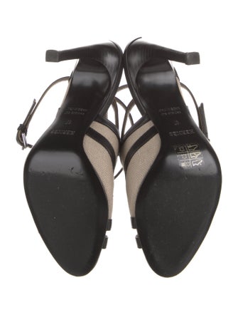 Hermès Canvas Colorblock Pattern Sandals