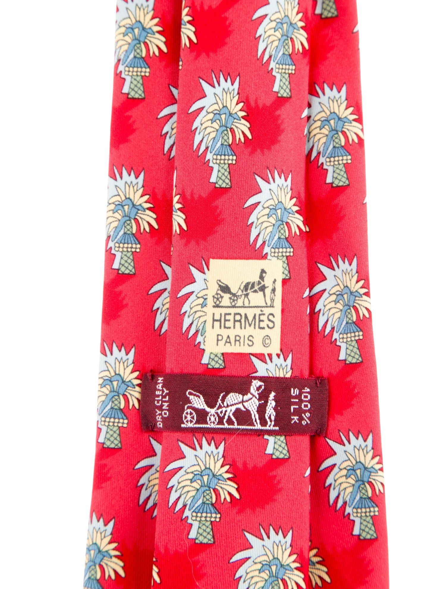 Hermès Palm Tree Silk Tie