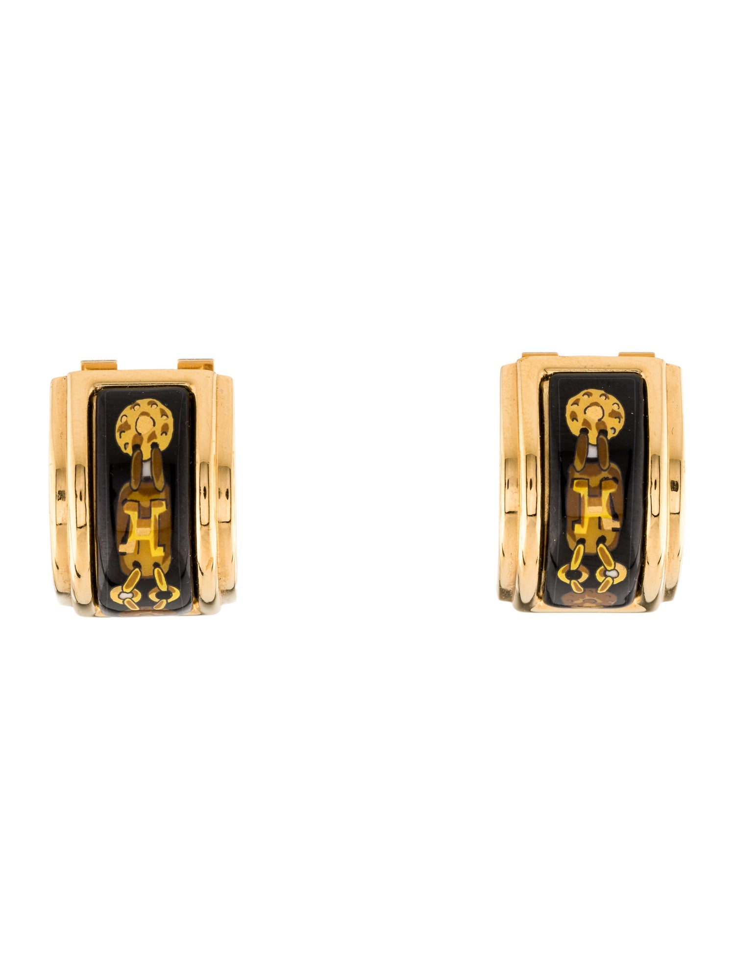 Hermès Vintage Enamel Clip-On Earrings