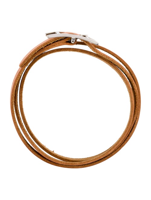 Hermès Leather Hapi 3 MM Wrap Bracelet