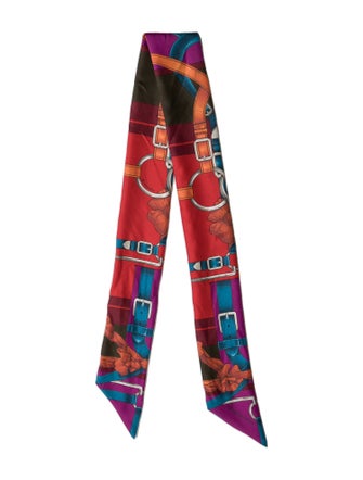 Hermès Grand Manège Fleuri Silk Twilly Scarf