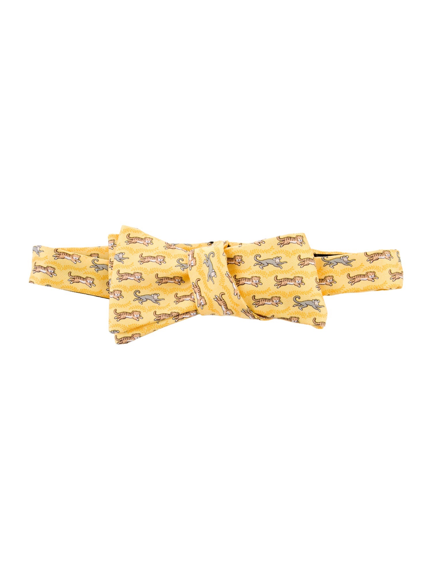 Hermès Tiger Monkey Silk Bow Tie