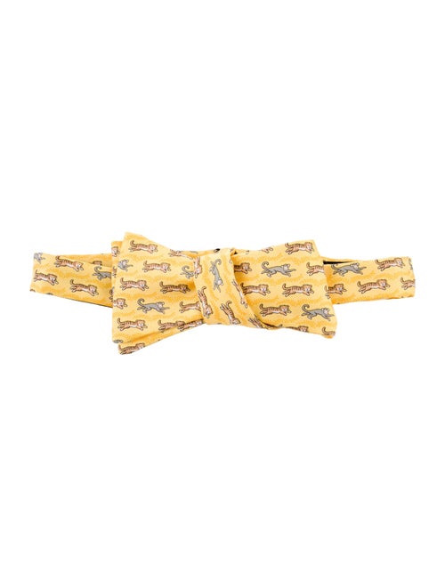 Hermès Tiger Monkey Silk Bow Tie