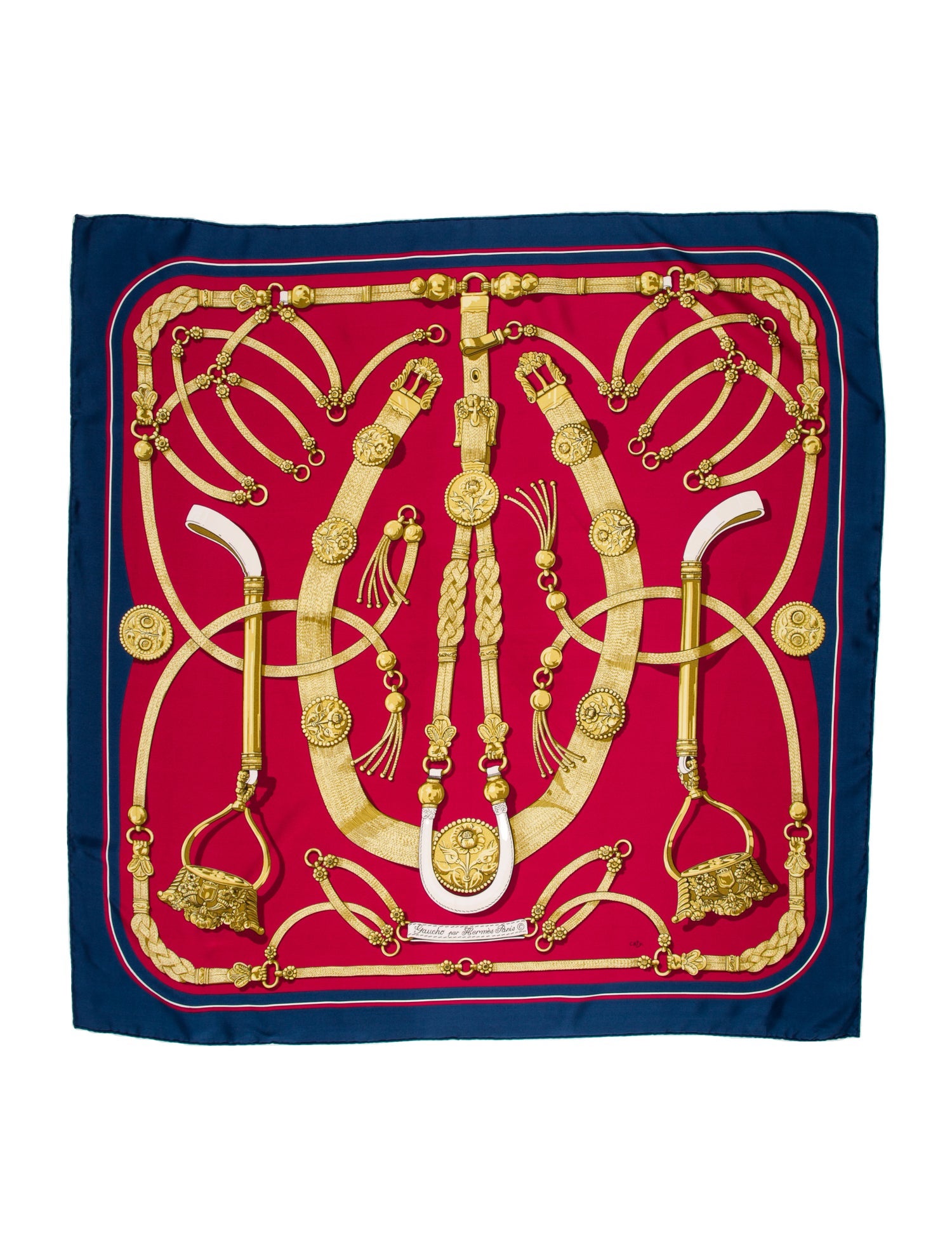 Hermès Gaucho Par Hermes Paris Silk Scarf