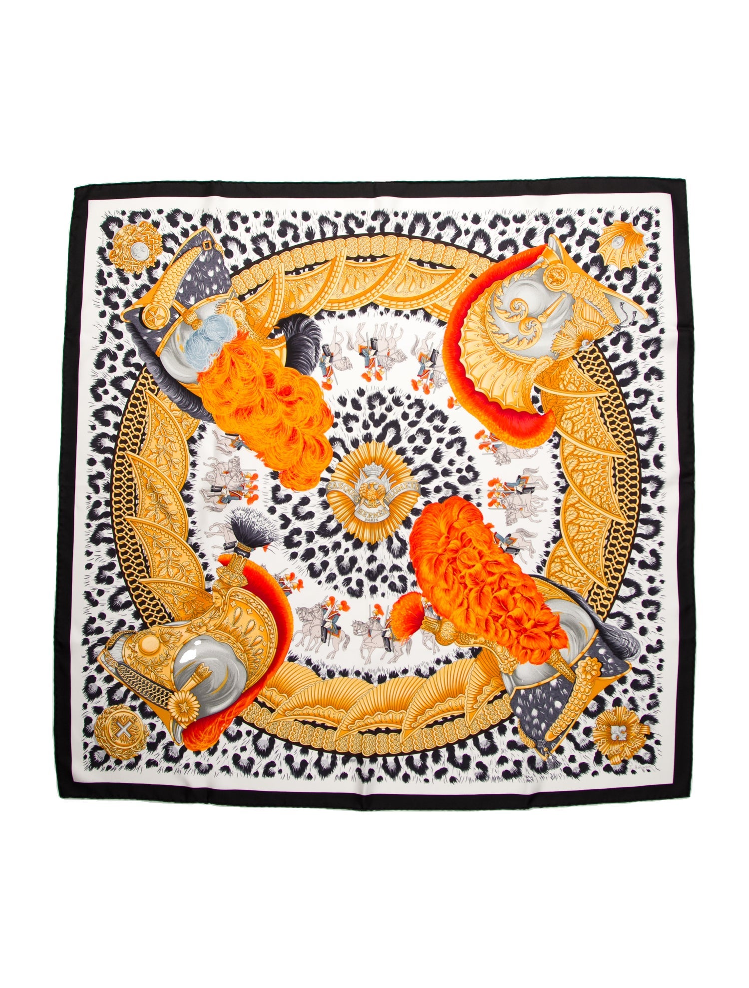 Hermès Casques et Plumets Silk Scarf