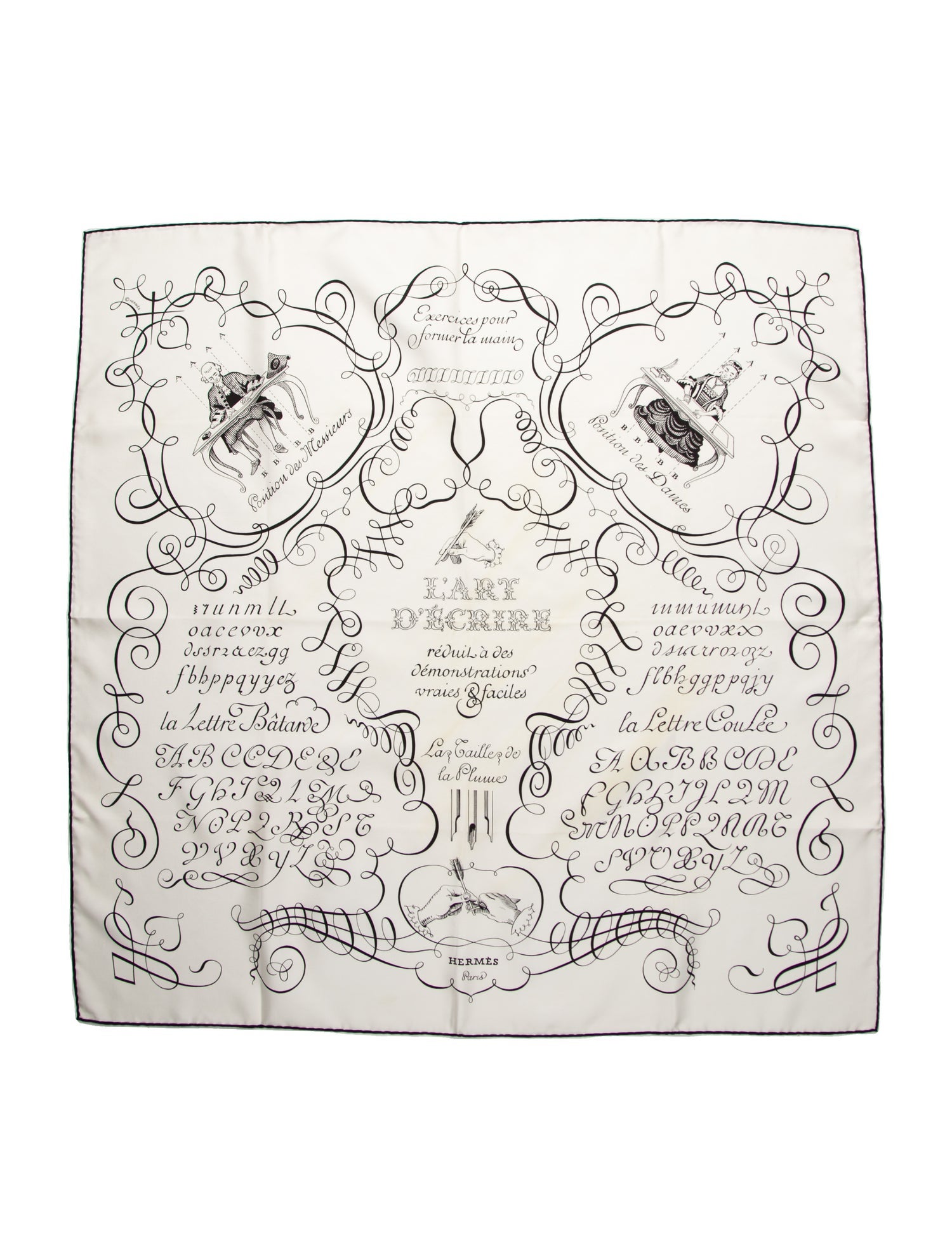 Hermès L'art d'ecrire Silk Scarf