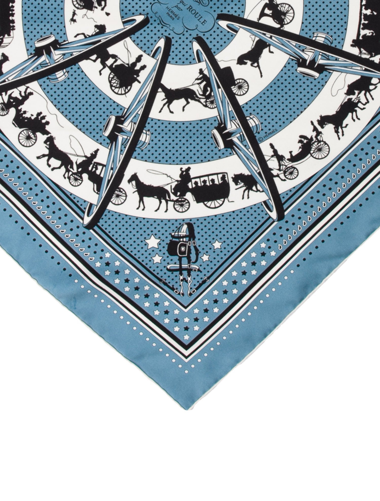 Hermès Paris qui Roule Silk Scarf