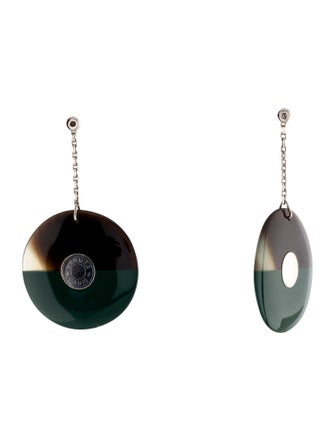 Hermès Horn & Lacquered Disc Drop Earrings