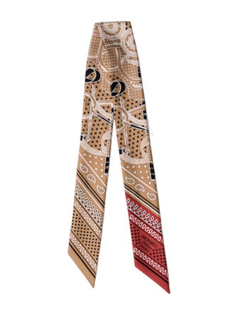 Hermès Eperon d'Or Bandana Silk Twilly Scarf