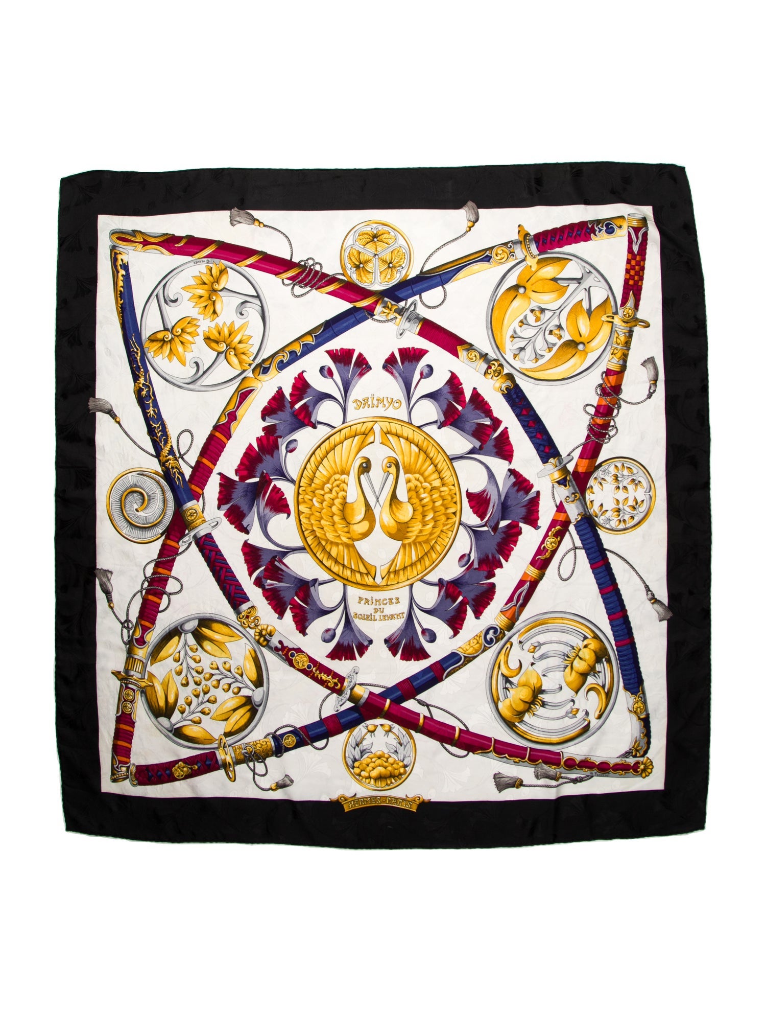 Hermès Daïmyo Princes du Soleil Levant Jacquard Silk Scarf