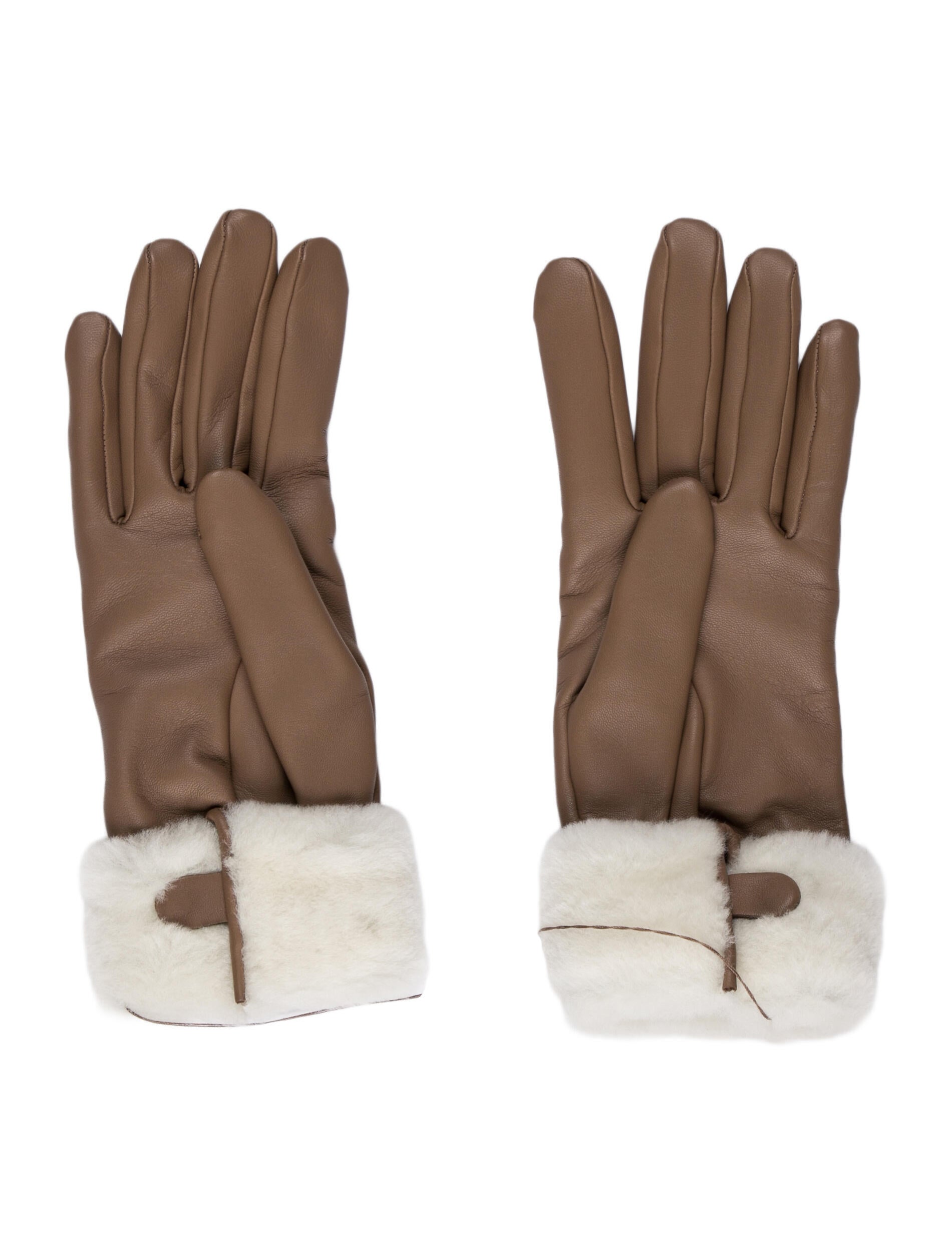 Hermès Shearling Leather Gloves w/Tags