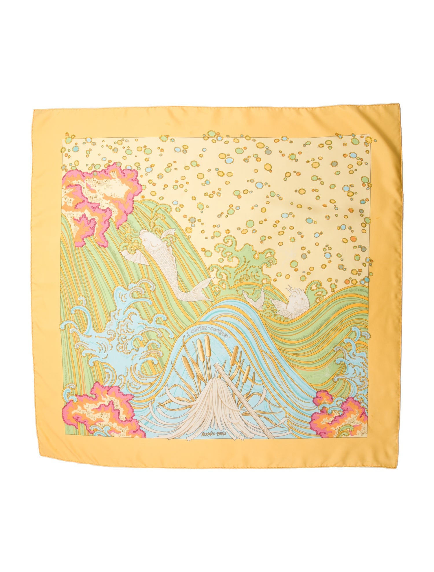 Hermès A Contre-Courant Silk Scarf