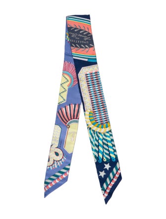 Hermès Epaulettes De Gala Silk Twilly Scarf