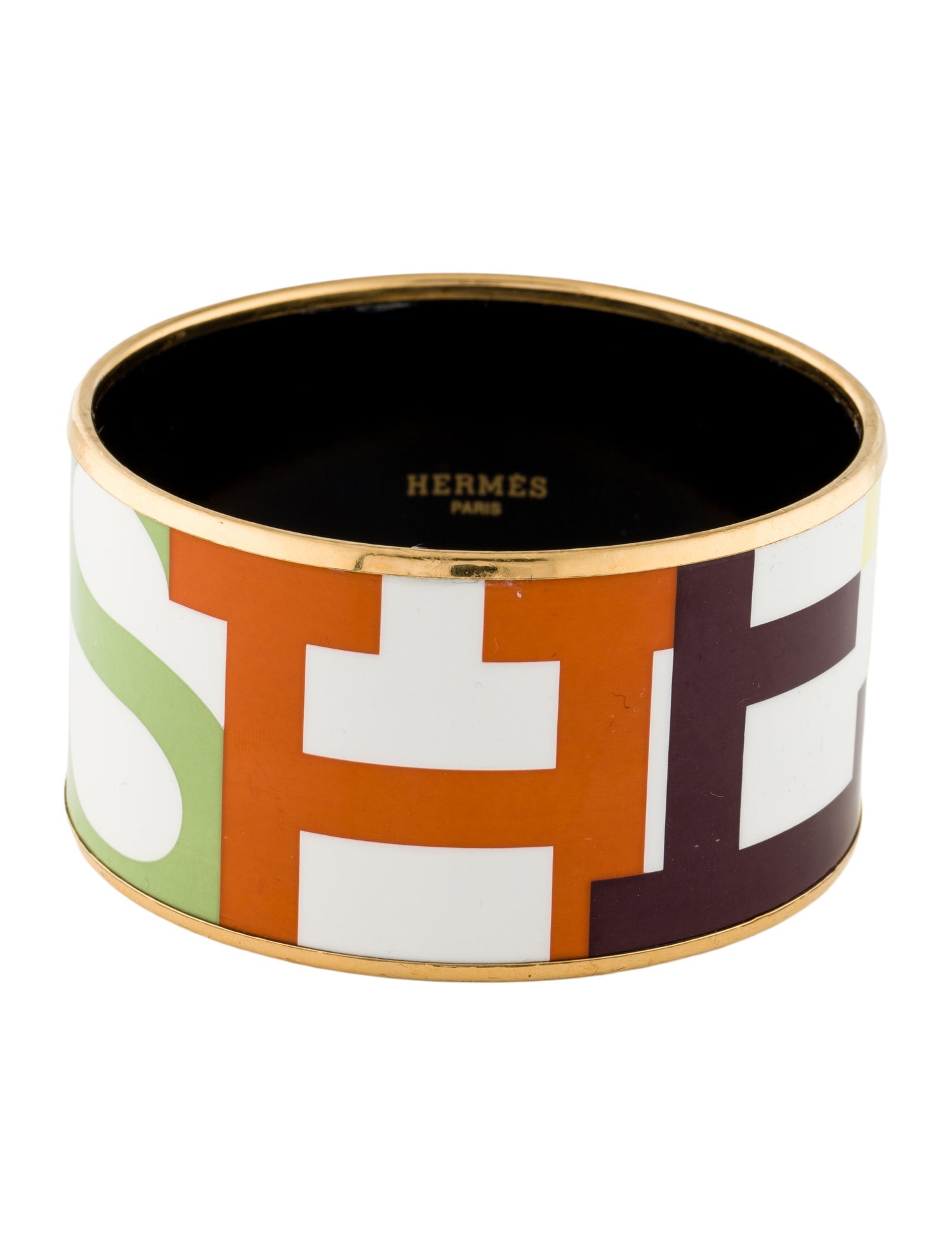 Hermès Extra Wide Enamel Bangle Bracelet