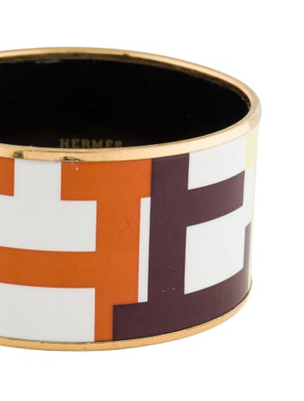 Hermès Extra Wide Enamel Bangle Bracelet