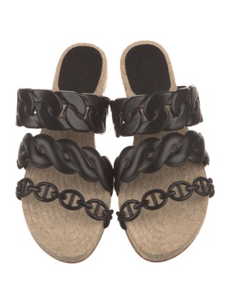 Hermès Gwen Leather Slides