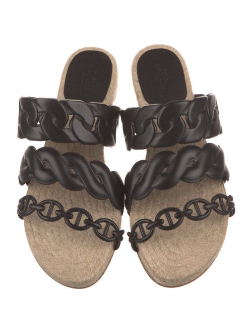 Hermès Gwen Leather Slides